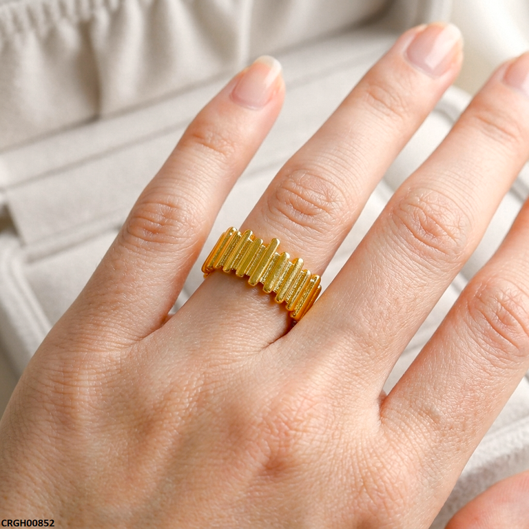 Golden Bars Stainless Steel Ring Adjustable