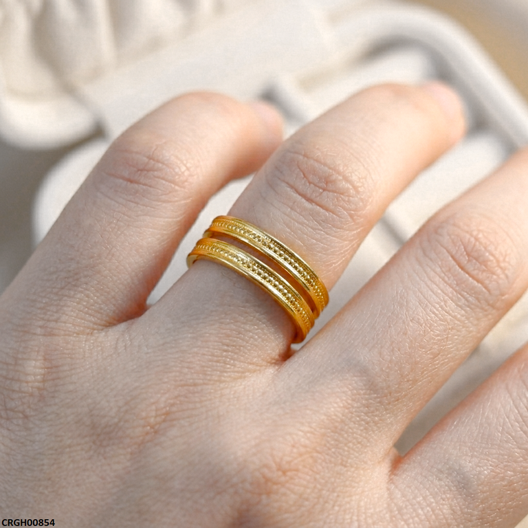 Twin Crown Stainless Steel Ring Adjustable