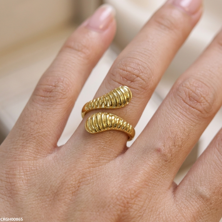 Wave Stainless Steel Ring Adjustable