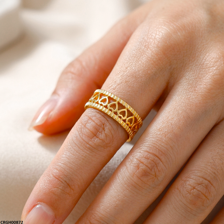 Cut Out Heart Stainless Steel Ring Adjustable