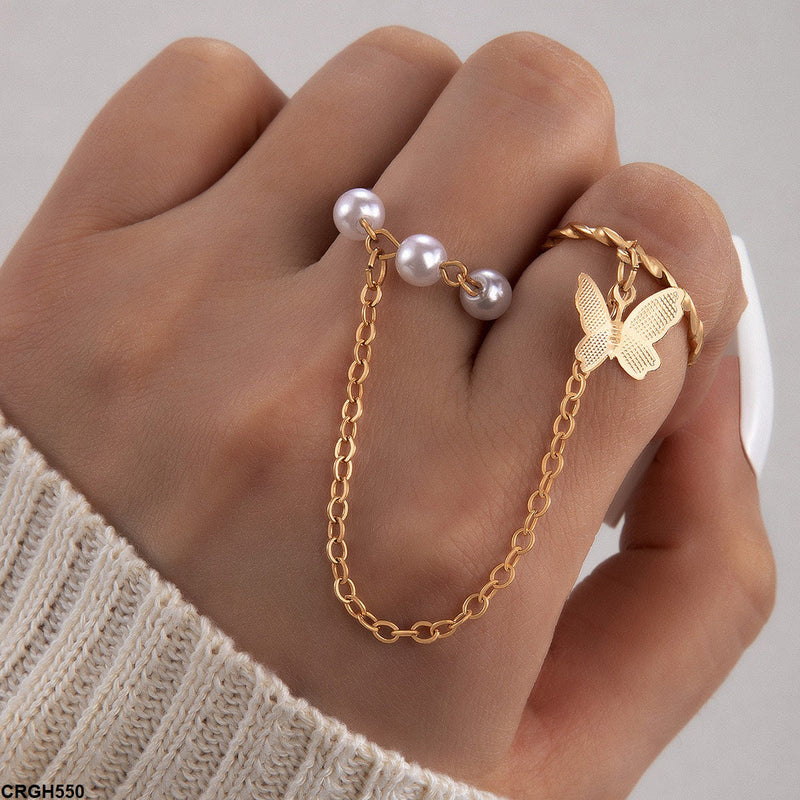 Butterfly Link Ring Midi Ring