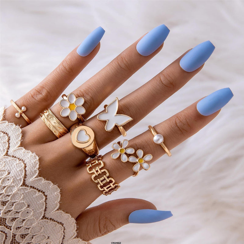 Flower/Heart/Butterfly 8 Midi Rings