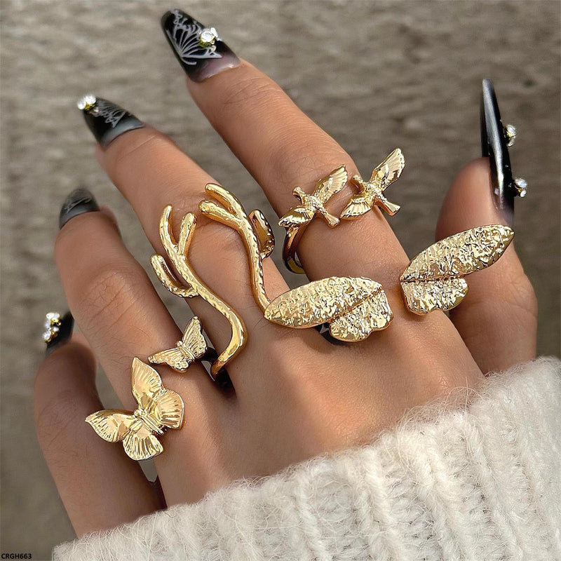 Butterfly 4 Midi Rings