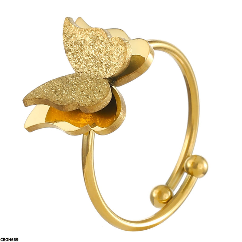Stainless Steel Double Butterfly Ring Adjustable