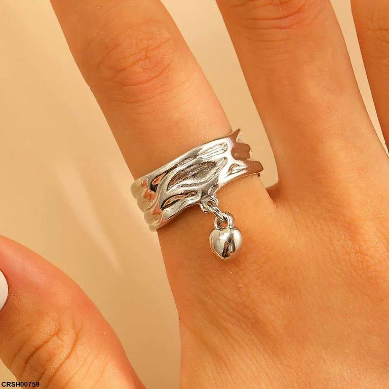 Heart Drop Ring Adjustable