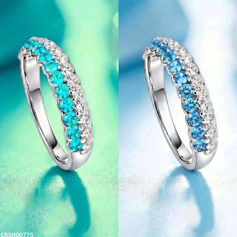 Double Stone Zircon Ring Adjustable