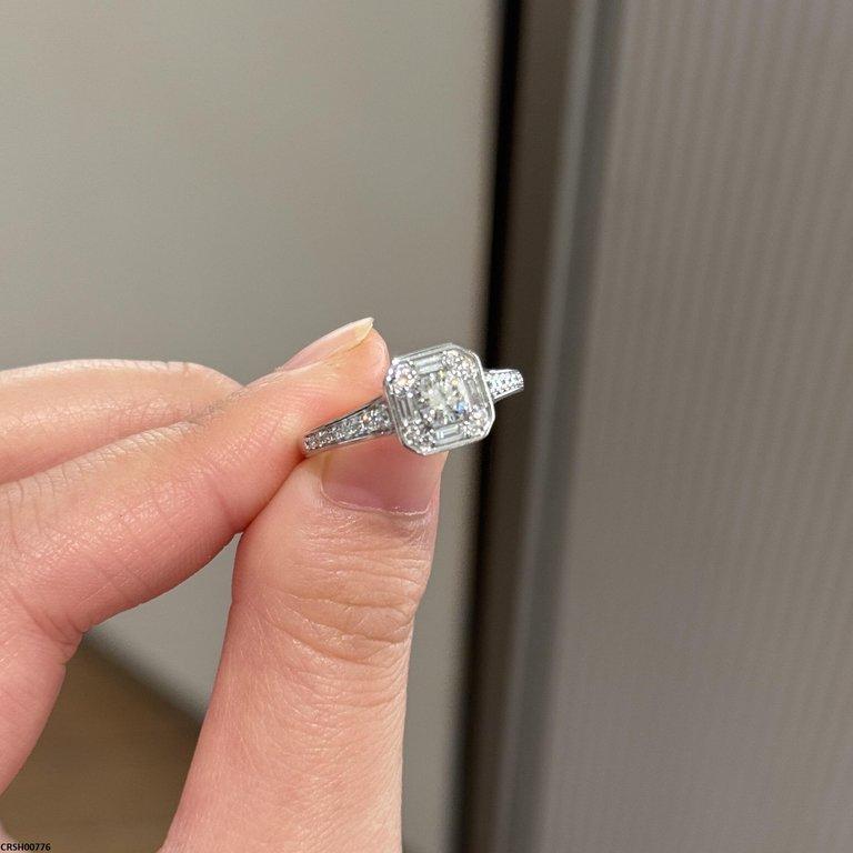 Square Round Stone Ring Adjustable