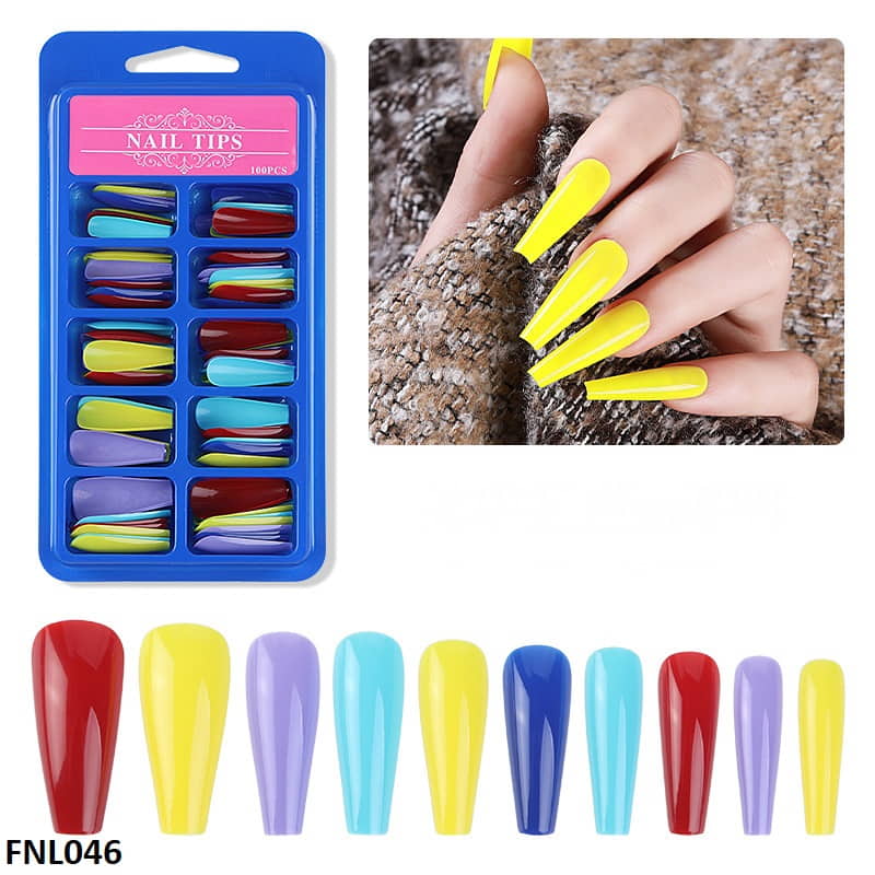 Pna Long Coffin Nail Set 100Pcs