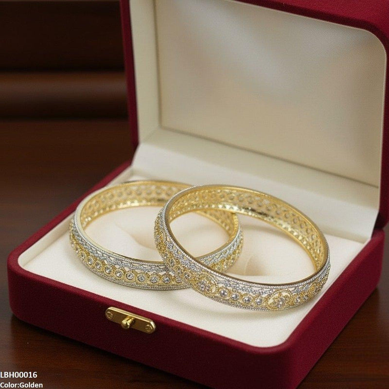 Round Stone Flower Bangle Set
