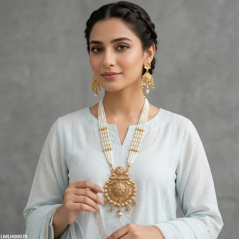 Round Pearl Drop Mala Set