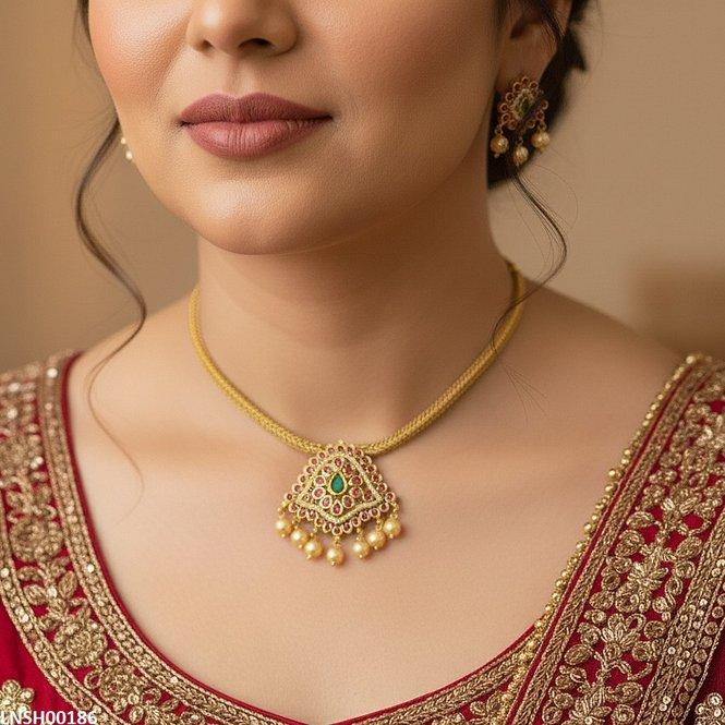 Round Pearl Drop Necklace Set