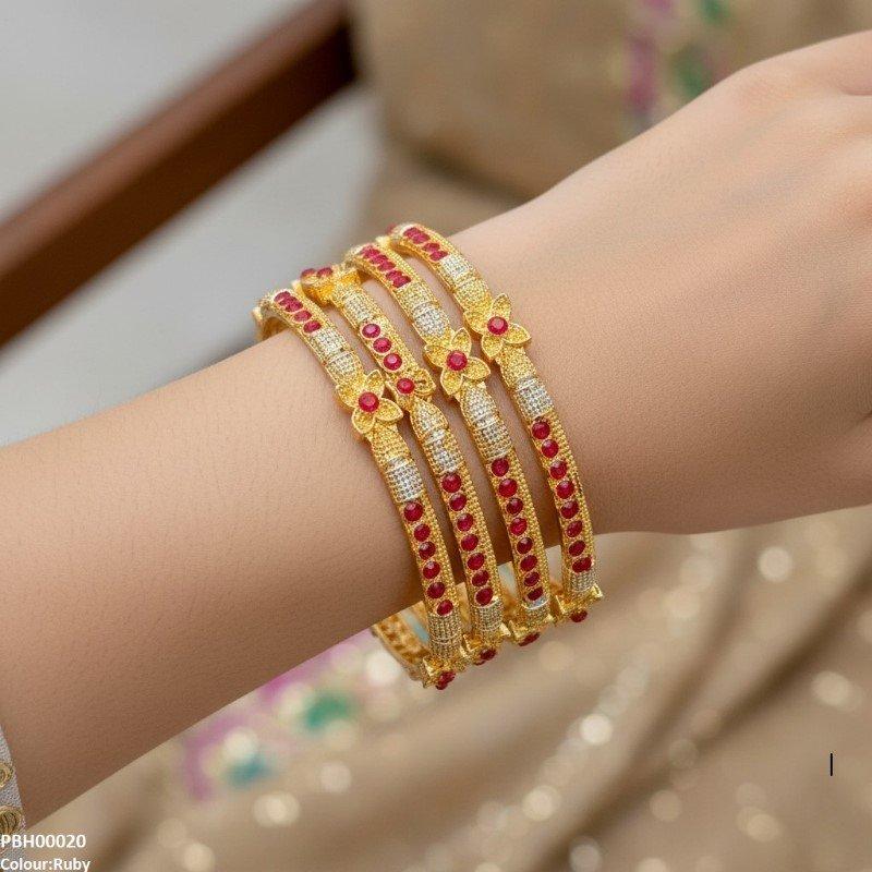 Flower 4 Pcs of Bangles Set