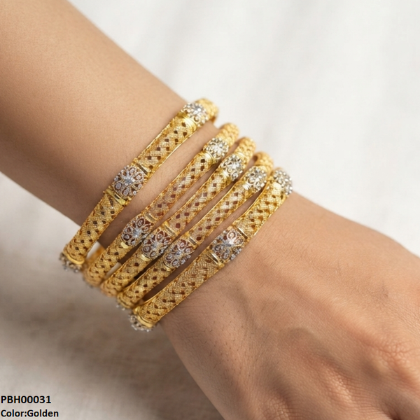 Azm Filigree Flower Bangles 5 Pcs Set
