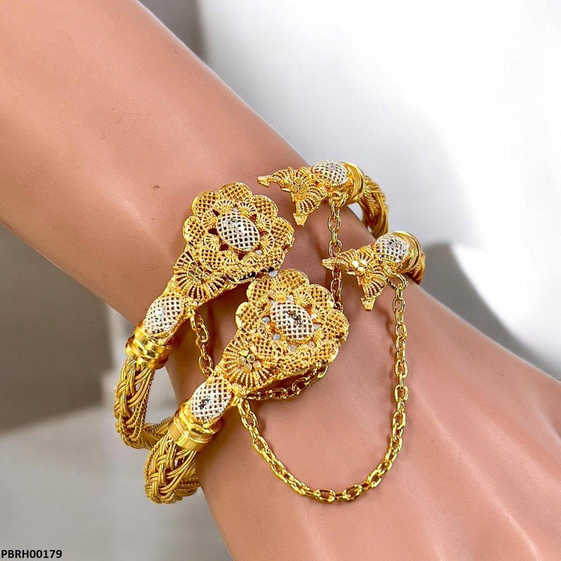 Flower Beza Hand Bangles Pair
