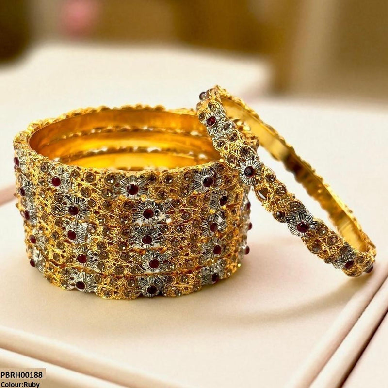 Flower/Drum Bangles 6 Pcs Set