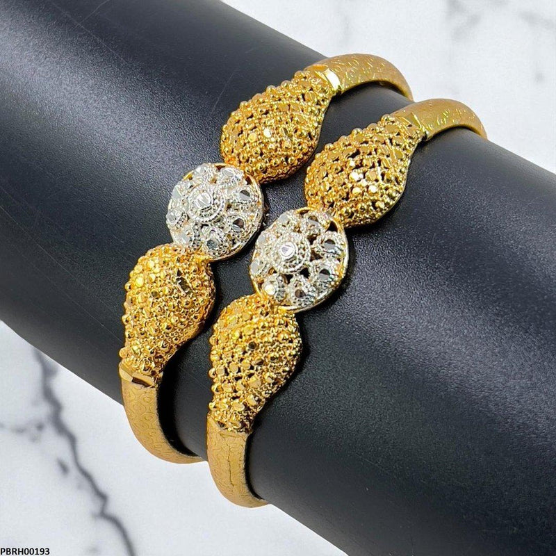 Round Flower Bangles 2 Pcs Set