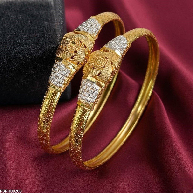 Texture Flower Bangle Set