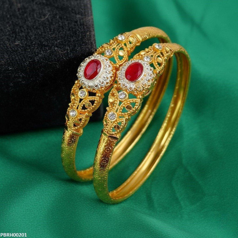 Oval Flower Bangle Set