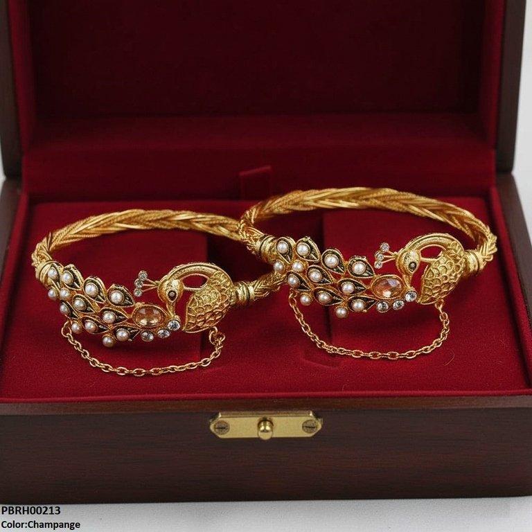 Peacock Round Bangles Set Adjustable