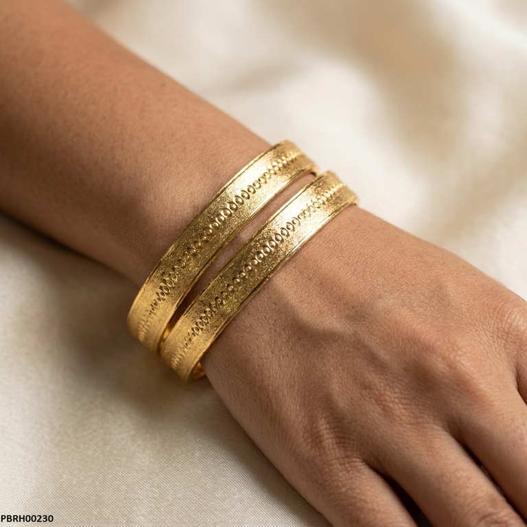 Round Plane Bangles Set