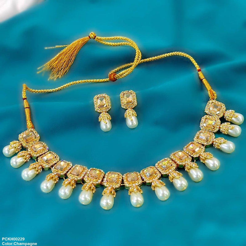 Rectangle Pearl Choker Set