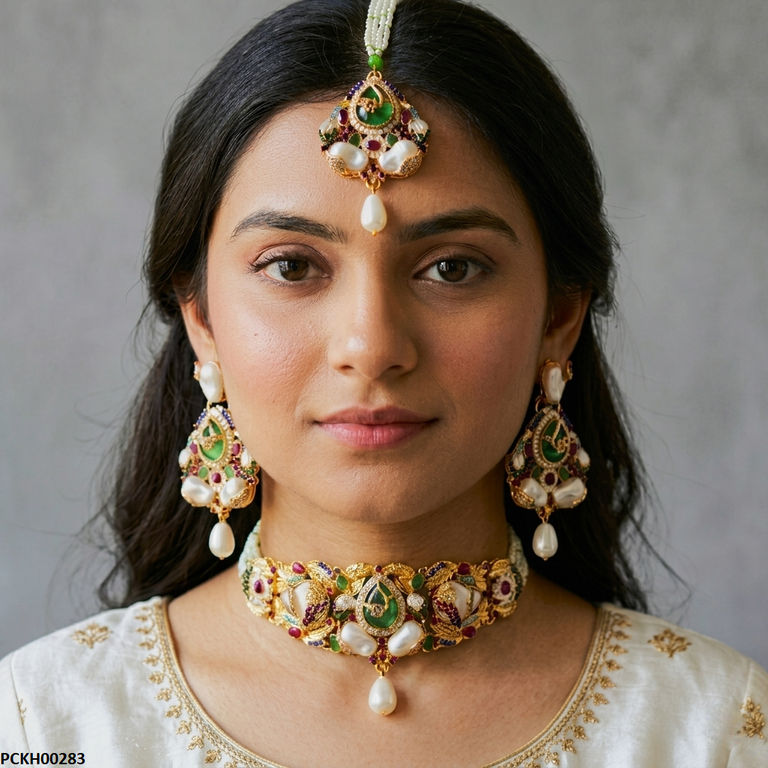 Tear Pearl Drop Choker Set