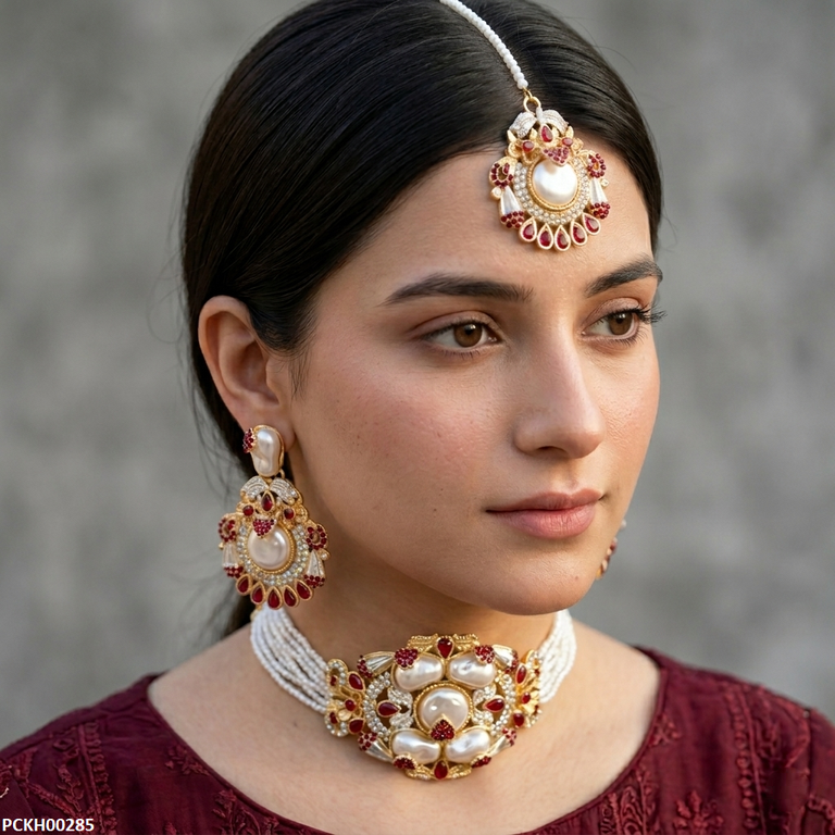 Round Pearl Choker Set