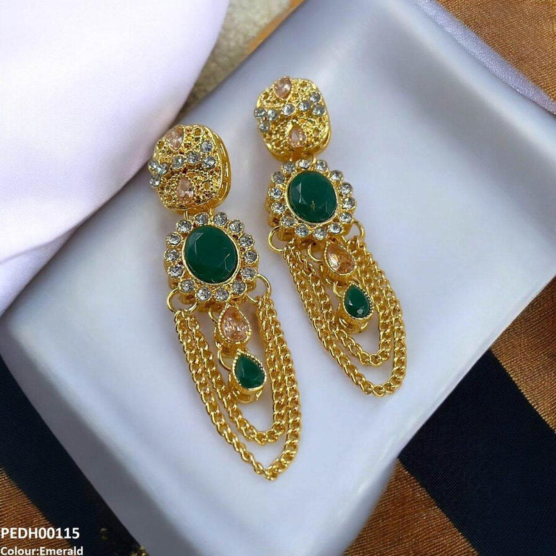 Double Chain Tear Drop Earrings