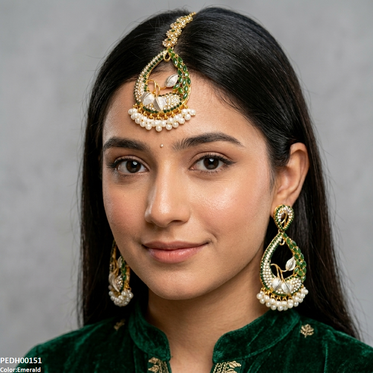 Tear Leaf Jhumki Drop Earrings