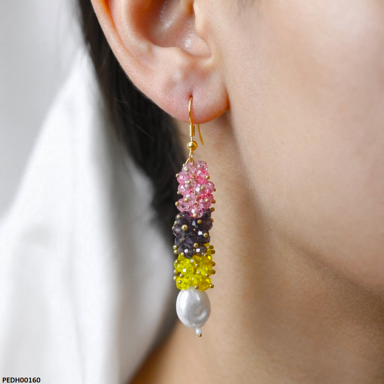 Grapes Cluster Pearl Drops Earrings