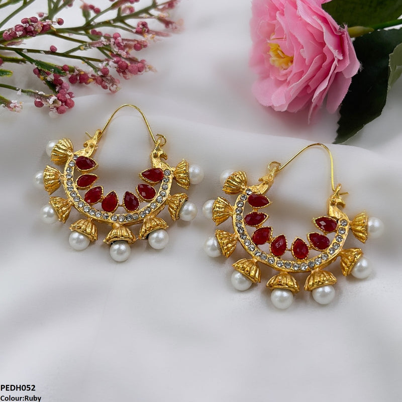 Pear Temple Ear Hoops Pair