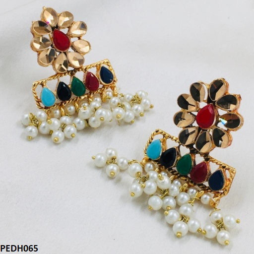 Flower Pearl Earrings Drop