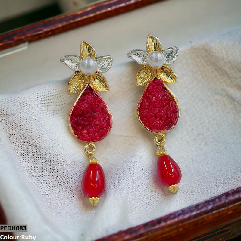 Flower Pearl Drop Earrings