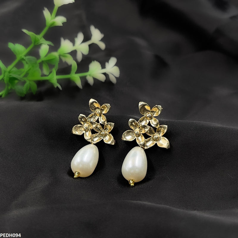 Flower Pearl Drop Earrings