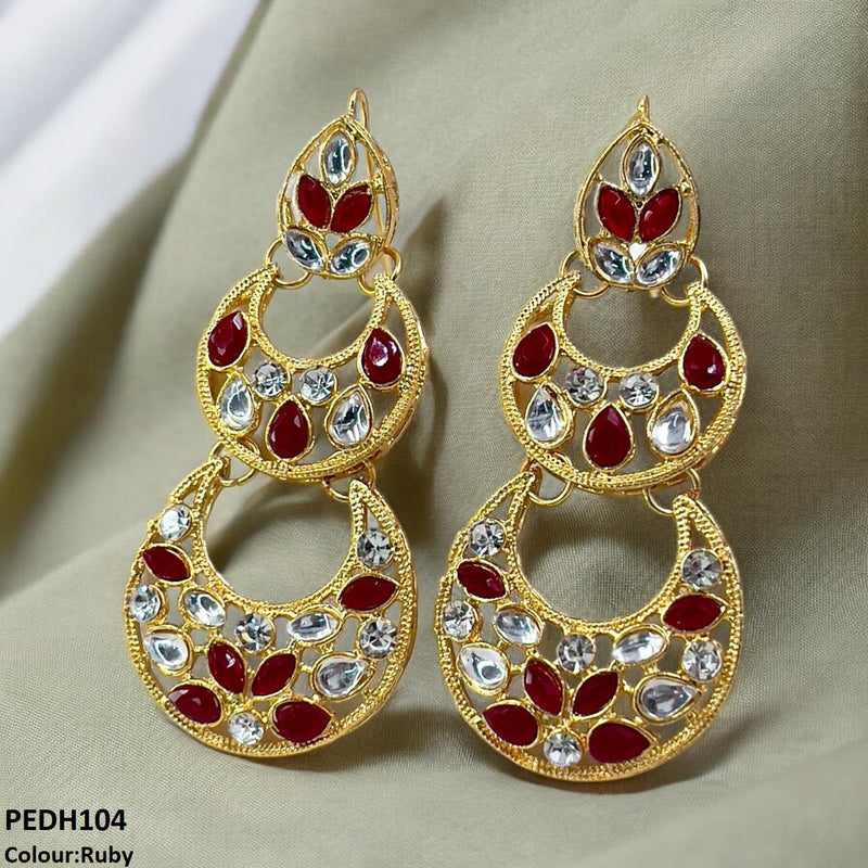 Double Moon Drop Earrings