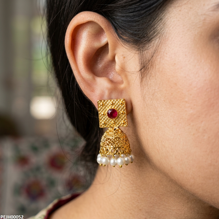 Square Pearl Drop Jhumki
