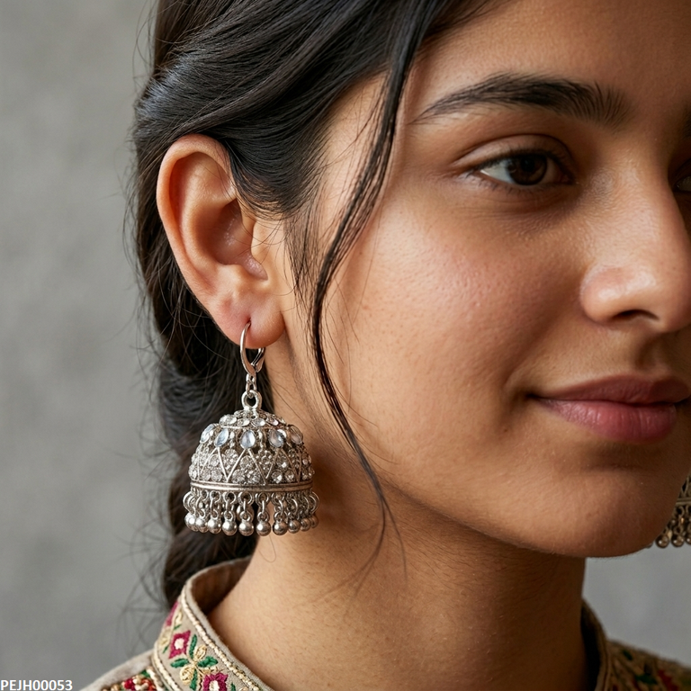 Tear Stone Pearl Drop Jhumki