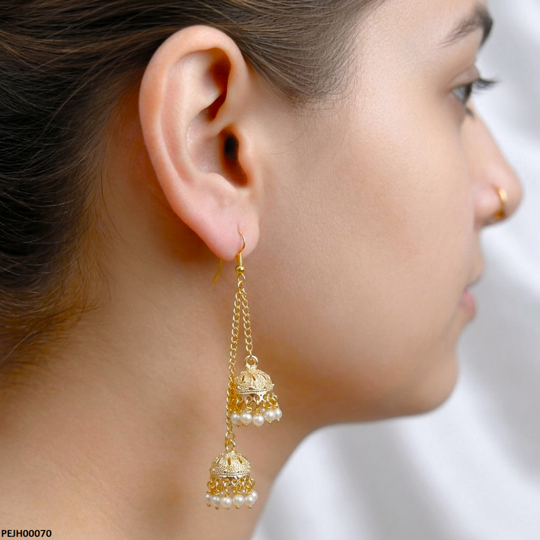 Double Jhumki Pearl Drop