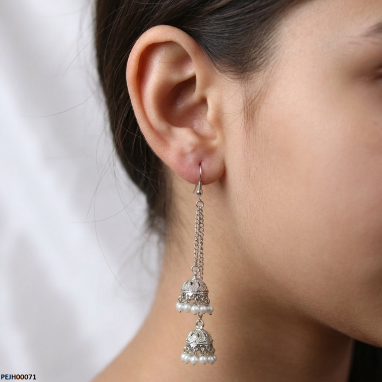 Double Jhumki Pearl Drop