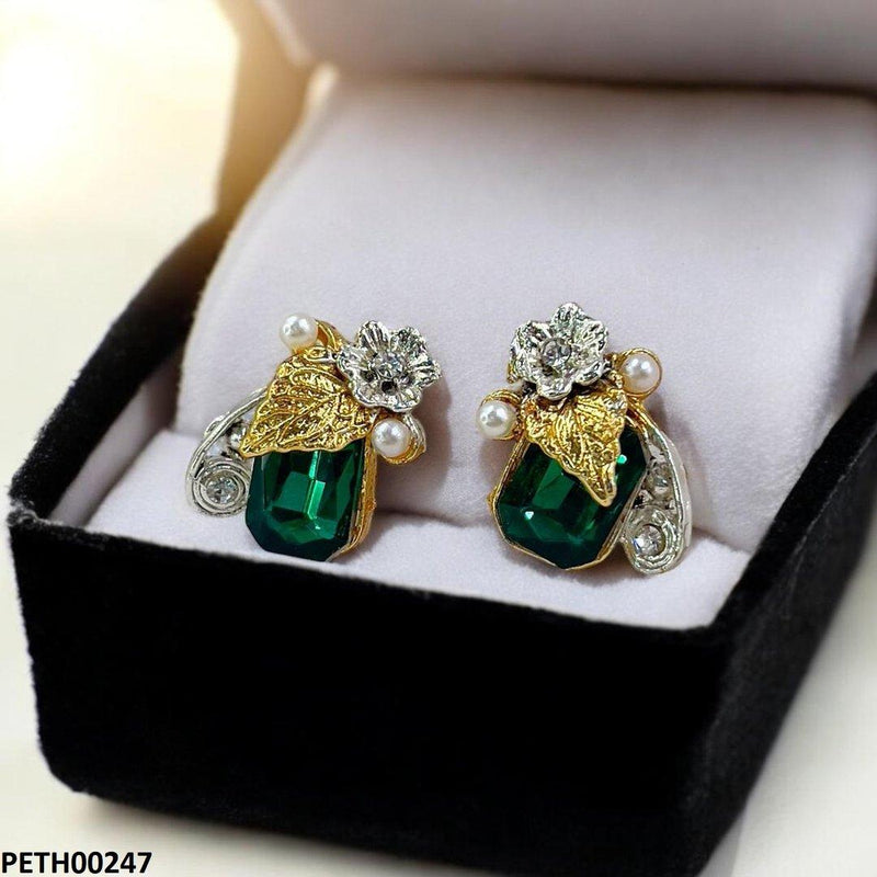 Square Flower Leaf Tops Pair