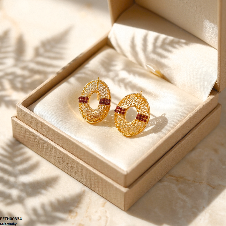 Oval Round Stone Tops Pair