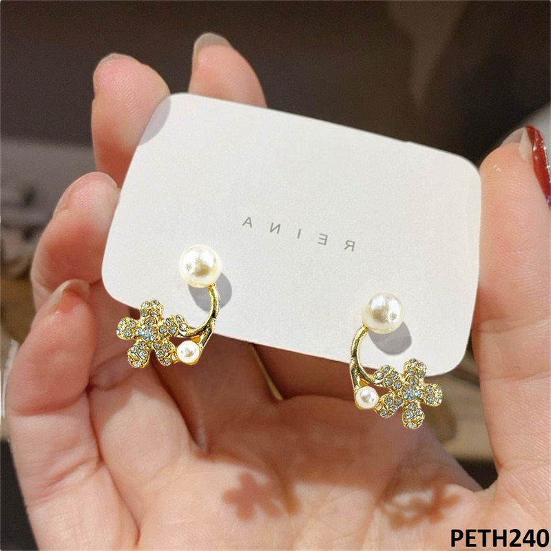 PETH240 Sdq Flower Pearl Tops Pair