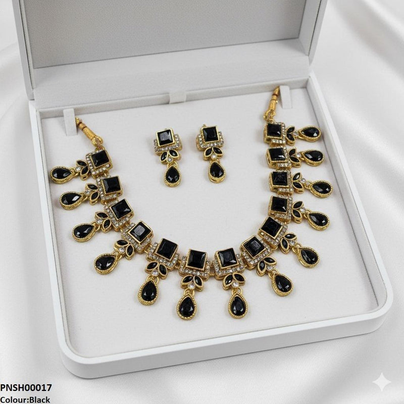Square Tear Drop Necklace Set