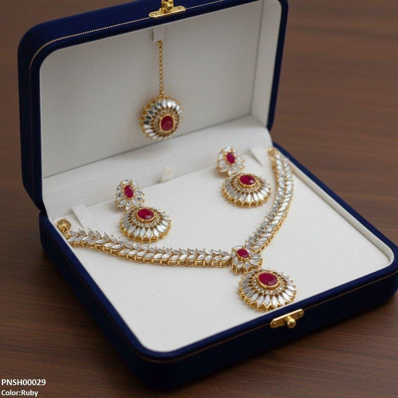 Marquise Flower Drop Necklace Set