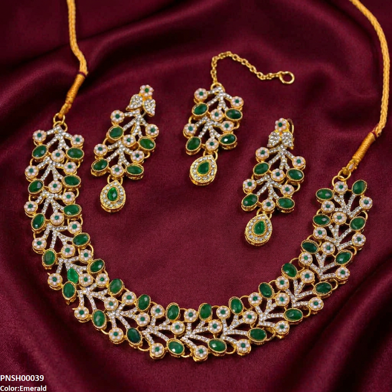 Oval Flower Necklace Set