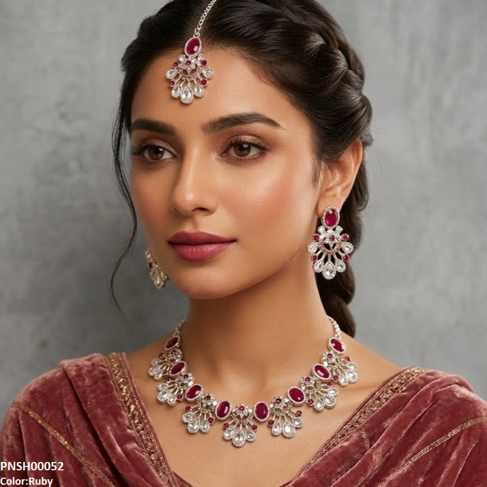 Oval Flower Necklace Set