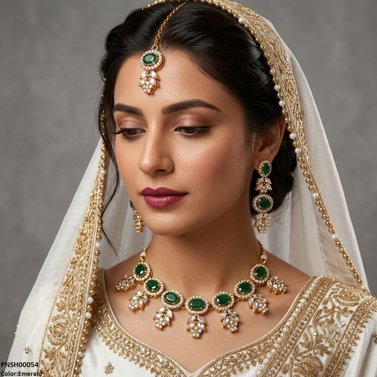 Round Marquise Stone Necklace Set
