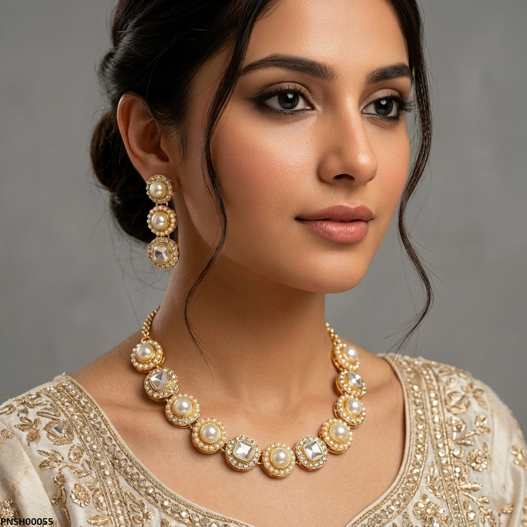 Round Pearl Necklace Set