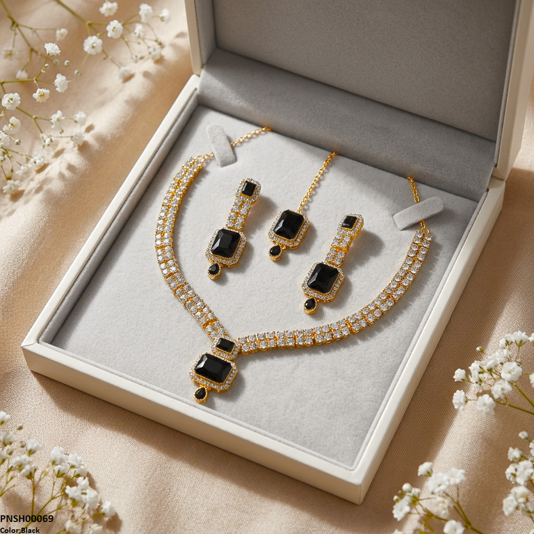 Rectangle/Tear Drop Necklace Set