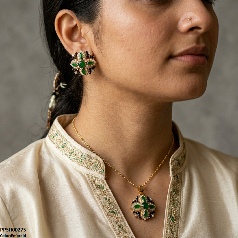 Marquise Flower Pedant Set